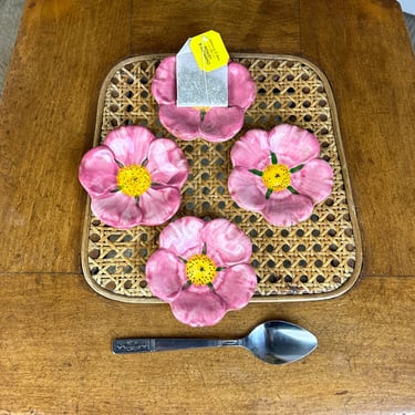 Set of 4 Vintage Teabag Holders “flowers” 