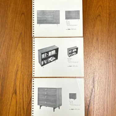 3 Original Pages From 1950’s George Nelson Herman Miller Catalogue. 