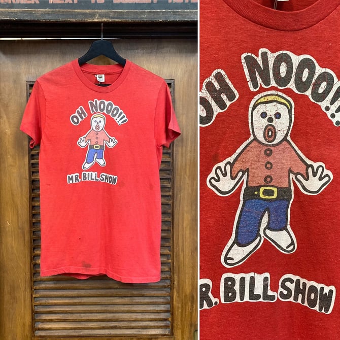 Vintage 1970’s “Mr. Bill Show” Cartoon Clay Pop Art T-Shirt, 70’s Tee Shirt, Vintage Clothing 
