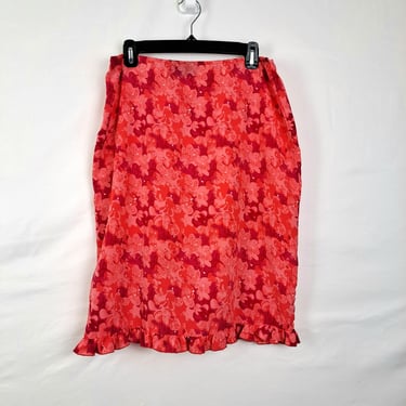 Vintage 2000s Pink Floral Skirt, Size Large 