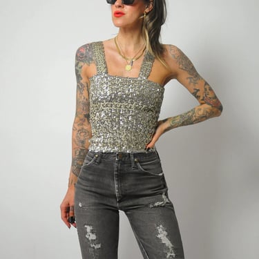 1970's Sequined Crop Top