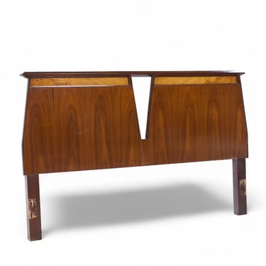 Helen Hobey Baker Mid Century Walnut Queen Headboard - mcm 
