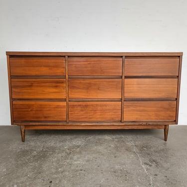Minimal Mid-Century Modern Walnut Wood Lowboy Dresser 1960s 