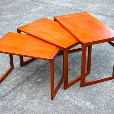 Vintage Mid-Century Danish Modern Nesting Tables by Kai Kristiansen  - Set of 3 