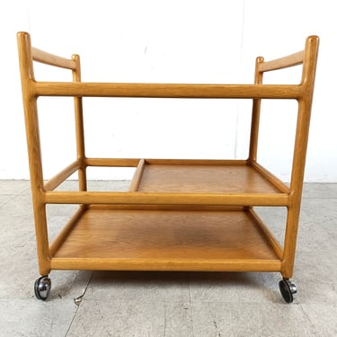 Serving Car by Johannes Andersen for CFC Silkeborg, 1960s - mid century modern trolley - wooden trolley - dessert trolley - tea trolley 