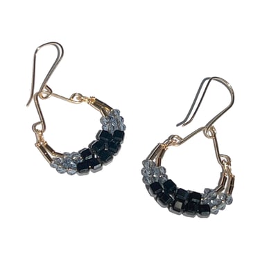 Debbie Fisher | Gold Vermeil and Black Onyx Double Hoop Earrings