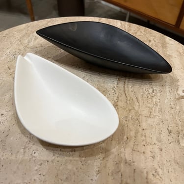 1950s organic ceramic ashtray and dish