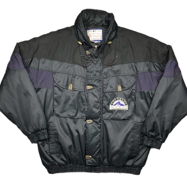 Vintage 90s Logo Athletic Colorado Rockies Baseball Full Zip Heavyweight MLB Jacket Coat Size Large/XL 