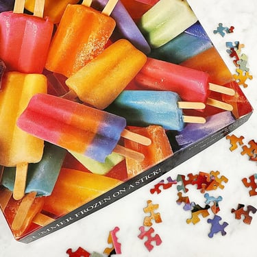 Vintage Puzzle Retro 1970s Summer Frozen On A Stick! + Springbok + Over 500 Pieces + 20X20 + Popsicles + Jigsaw Puzzle + Game 