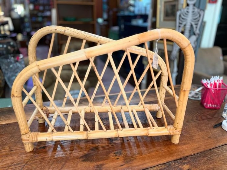 Bamboo magazine rack, 20”x14.4”x8” 