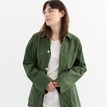 The Toulouse Jacket | Vintage Forest Green Chore Jacket | Unisex French Lightweight Cotton Utility Workwear | Made in France | S M | 