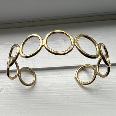 A Circle's Round, It Has No End Cuff Bracelet Solid Brass Chunky Bangle Bracelet Cuff Geometric Bracelet 