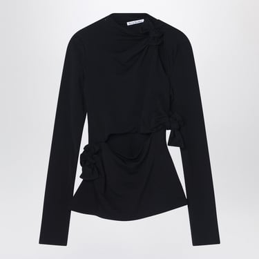 Acne Studios Black Top With Knots And Cut-Out Details Women