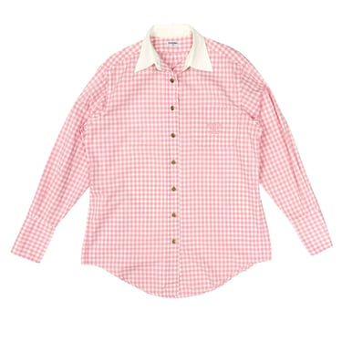 Chanel Pink Oversized Logo Button Down