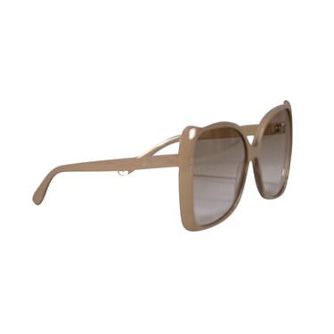 Gucci - Beige Large Square Sunglasses