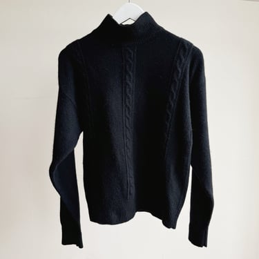 Black Wool Turtleneck Sweater