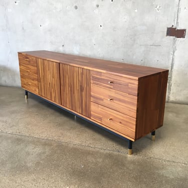 Modern Acasia Wood Credenza with Drawers