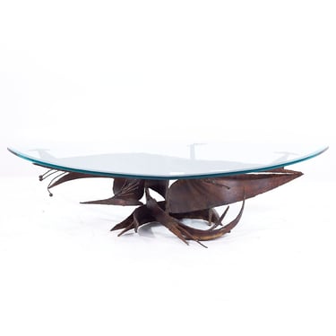 Daniel Gluck Mid Century Brutalist Bronze Coffee Table - mcm 