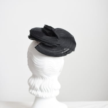 40s Black Fascinator Hat 