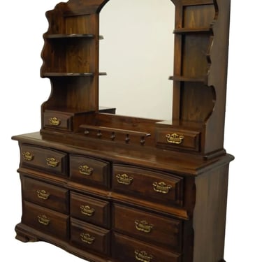 Kincaid Furniture Solid Pine Triple Dresser W. Mirrored Hutch 33-110 / 33-113 