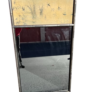 Vintage chinoiserie faux bamboo mirror 