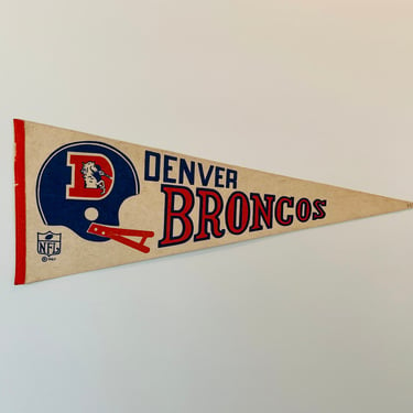 Vintage 1967 Denver Broncos Full Size NFL Football Pennant - As Is Condition 