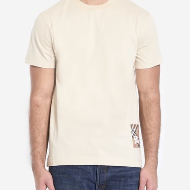 Burberry Men Check Appliqué T-Shirt