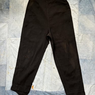 Vintage 1950s Black Side Zip Denim Pants As Is 27 Waist by TimeBa