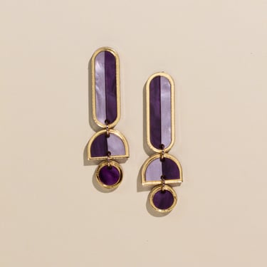 Lanie Statement Earrings - Purple