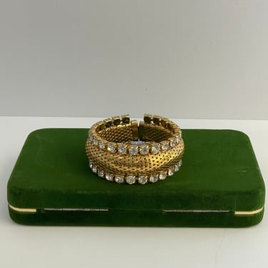 Ferrara Gold Mesh Rhinestone Bracelet
