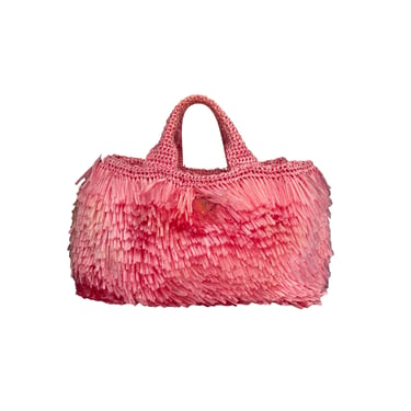 Prada Pink Fringe Jumbo Top Handle Bag
