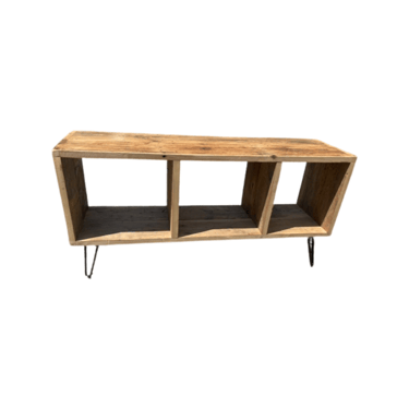 Reclaimed Wood Record Storage Or Media Console With Hairpin Legs