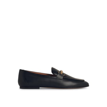 Tod's Black Leather Loafers Women