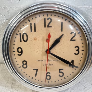 1954 GE Telechron  11" Wall Clock, Nicely Working "Commerce Clock" 1HA1608 