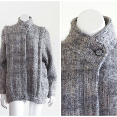 Vintage 1980s Gray Wool Oversize Coat 
