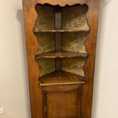Vintage One Door, Three Shelf Corner Cabinet