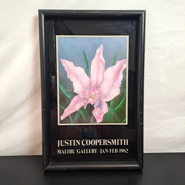 Vintage 80s Justin Coopersmith Malibu Gallery Flower Print 