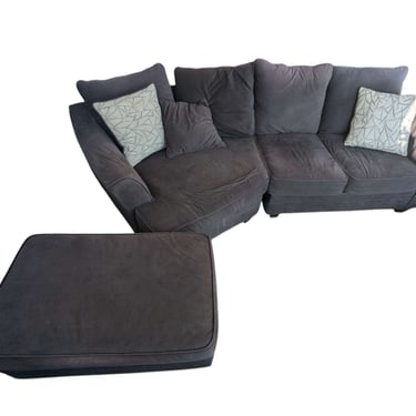 Grey Cuddler Couch w/ Ottoman