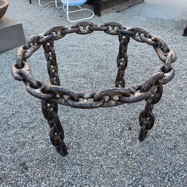 Large 1990s Artisan Industrial Chain Link Iron Dining Table, Belgium