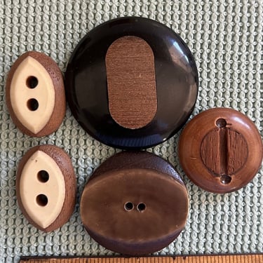 Buttons 5L wood with plastic varied 