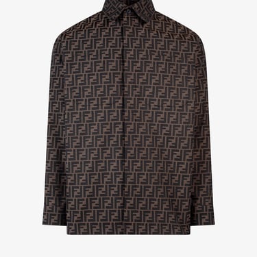 Fendi Men Fendi Brown Shirts