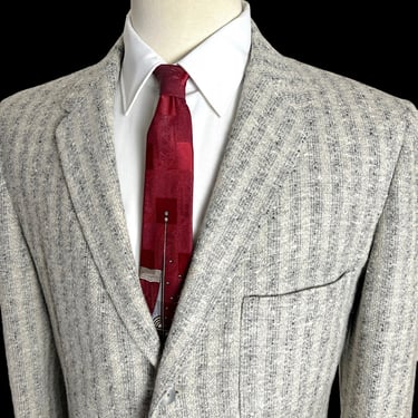 Vintage 1950s ATOMIC FLECK Wool Rockabilly Sport Coat ~ size 38 R ~ blazer / jacket ~ Donegal Tweed ~ Elvis ~ VLV ~ 