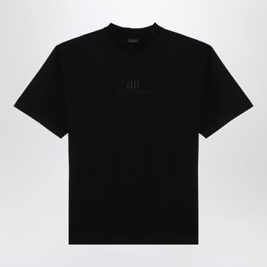 Balenciaga Oversized Black T-Shirt With Logo Women