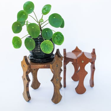 Vintage Hexagon Wood Plant Stands (Sold Individually) 