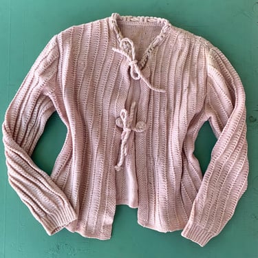 1930s Pink Wool Cardigan Sweater - Size M/L