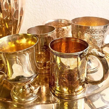 Antique Mix & Match Silverplated Cups, Mugs, Pitcher, Goblets | Your Choice! | Mappin Brothers, Sherwood, Chippendale and Others 