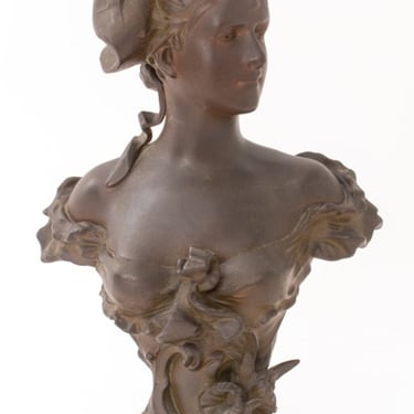 French Belle Epoque Bust of a Beauty, ca. 1900