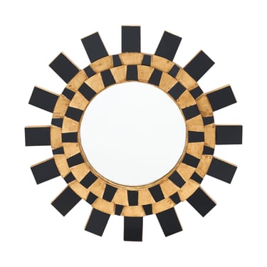 Spanish Black and Gold Sunburst Mirror