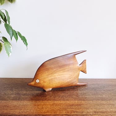 Vintage Mid-Century Carved Wooden Fish 