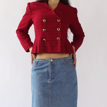 90s Raspberry Cropped Jacket